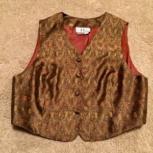 Cropped Brocade Vest